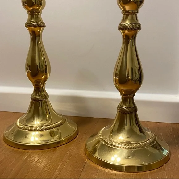 Andrea by Sadek Brass Candlesticks a Pair - Picture 9 of 15